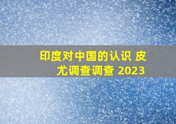 印度对中国的认识 皮尤调查调查 2023